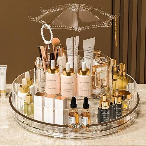 Rotating makeup organizer - rotating,