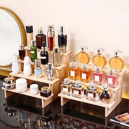 Wooden display rack - wooden, perfume