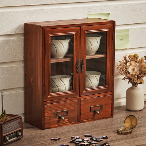 Wood cosmetic organiser - wood,