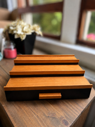 Wooden cologne display - wooden, stand
